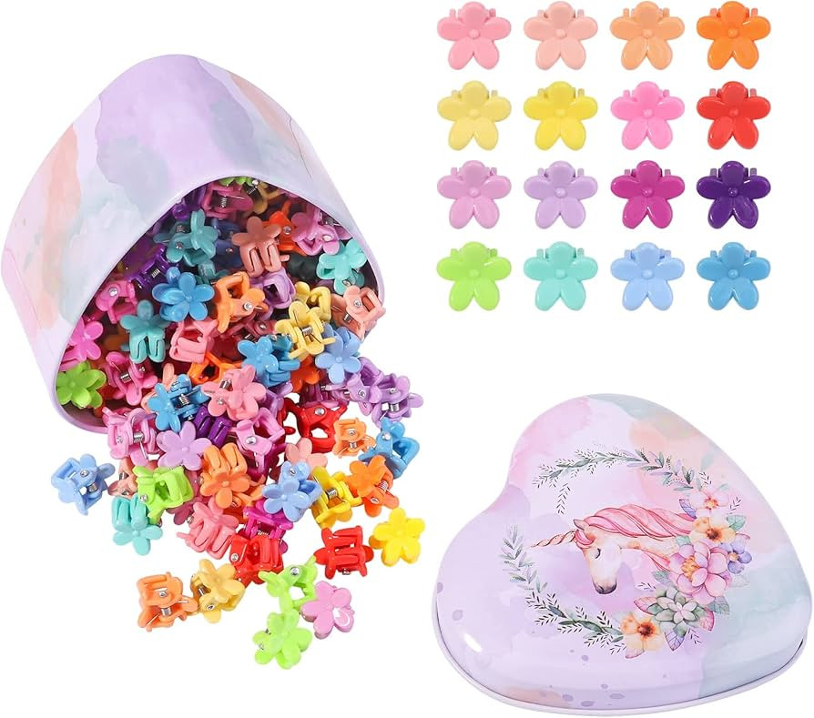 128PCS Baby Girls small BarrettesHair Claw Clips Flower Hair Hair Accessories Barrattes for Schoo... | Amazon (US)