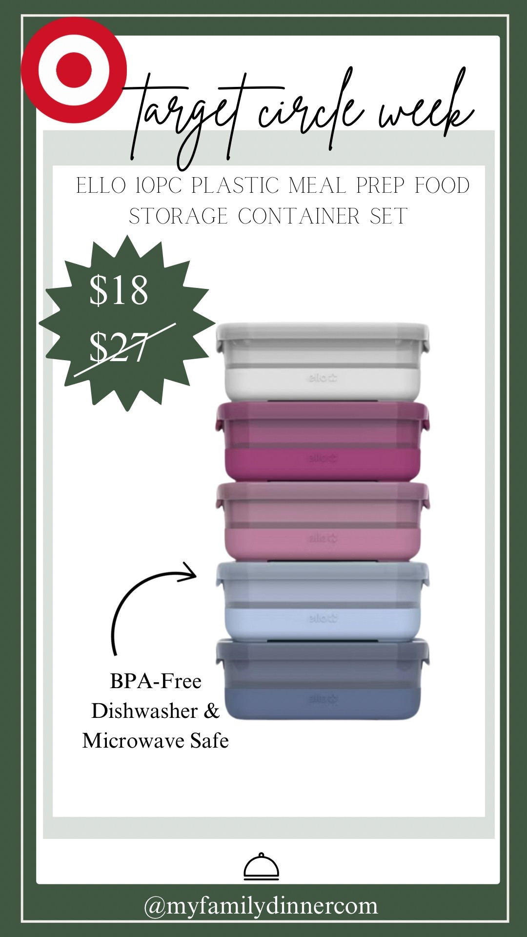 Huge sale during Target Circle Week! 
This 10 piece meal prep set is on sale for a really great price! Add this set for all your meal prep needs.  We are loving the colors! 

#LTKSaleAlert #LTKActive #LTKFindsUnder50
