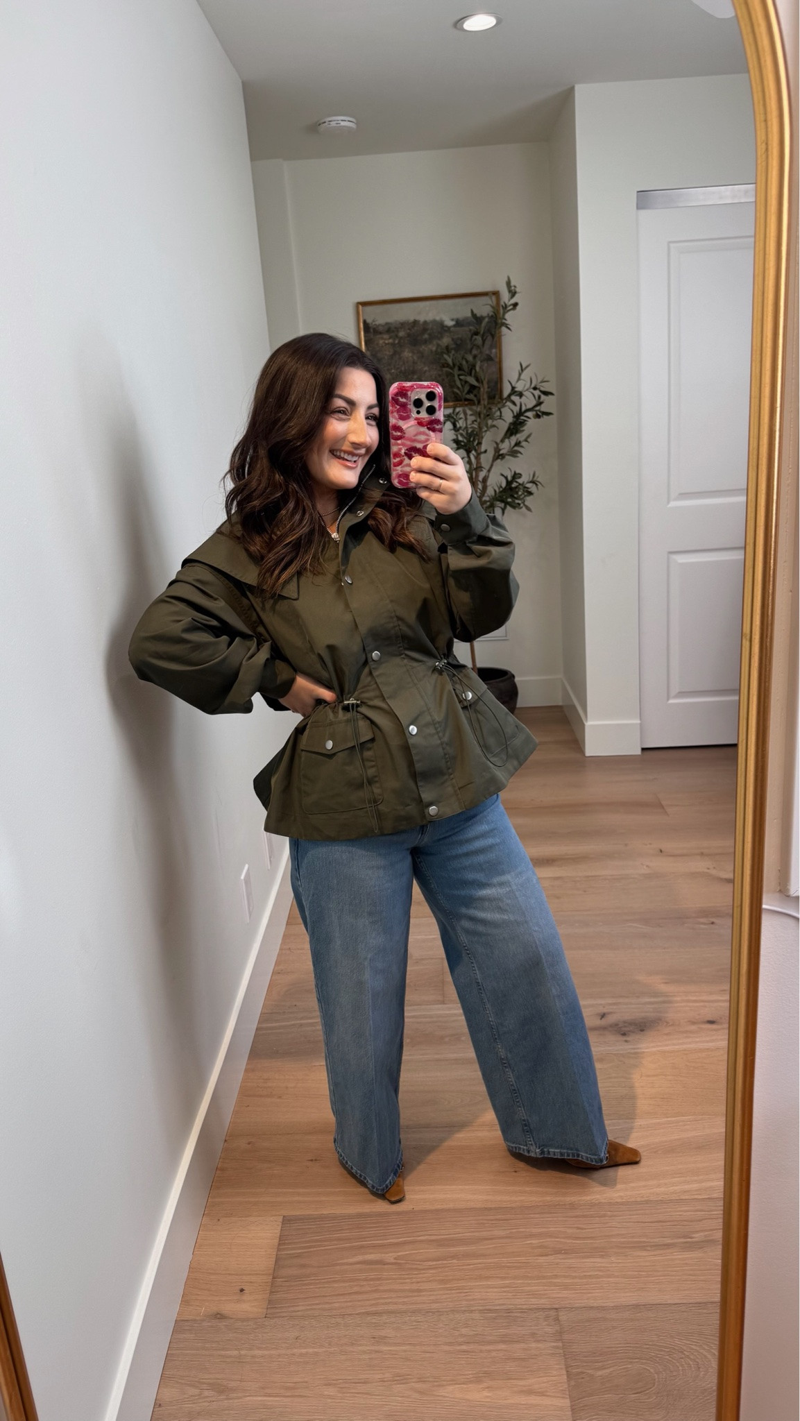 Cinched jacket! 
Size xs 

5’0” 135lbs