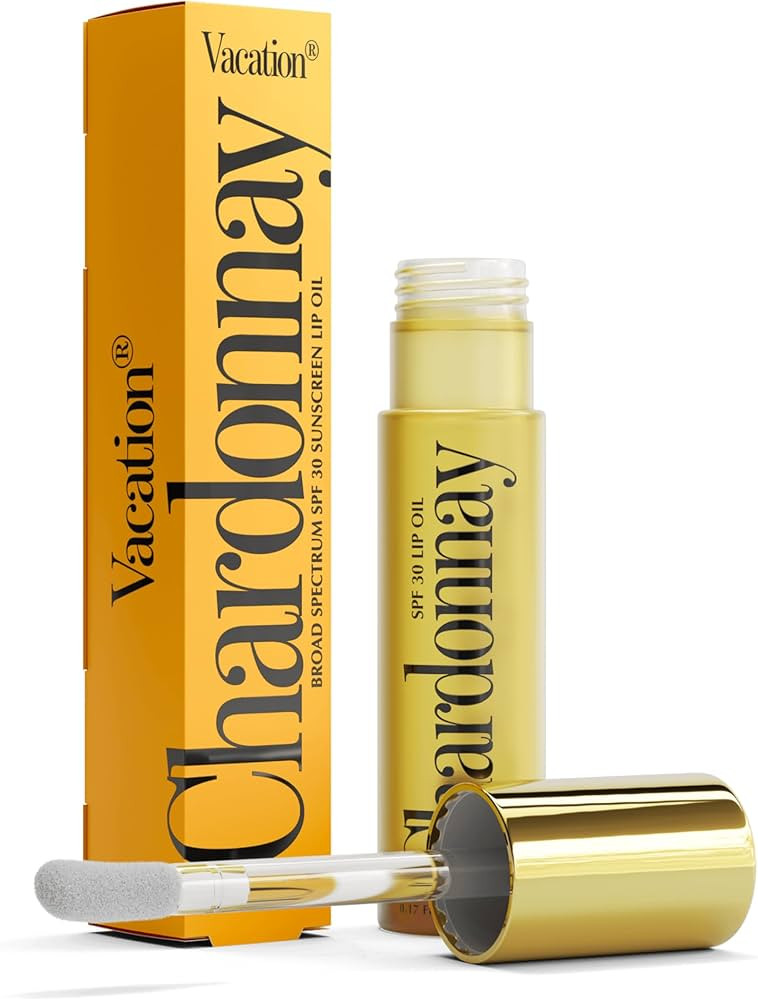 Vacation Chardonnay Lip Oil SPF 30, Sunscreen for Lips, Hydrating, Caramel Vanilla Flavored Lip G... | Amazon (US)
