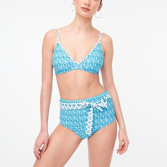 Mixed-print high-waisted belted bikini bottom | J.Crew Factory