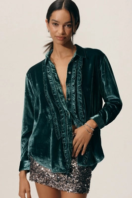 Pilcro Oversized Tuxedo Buttondown Shirt | Anthropologie (US)