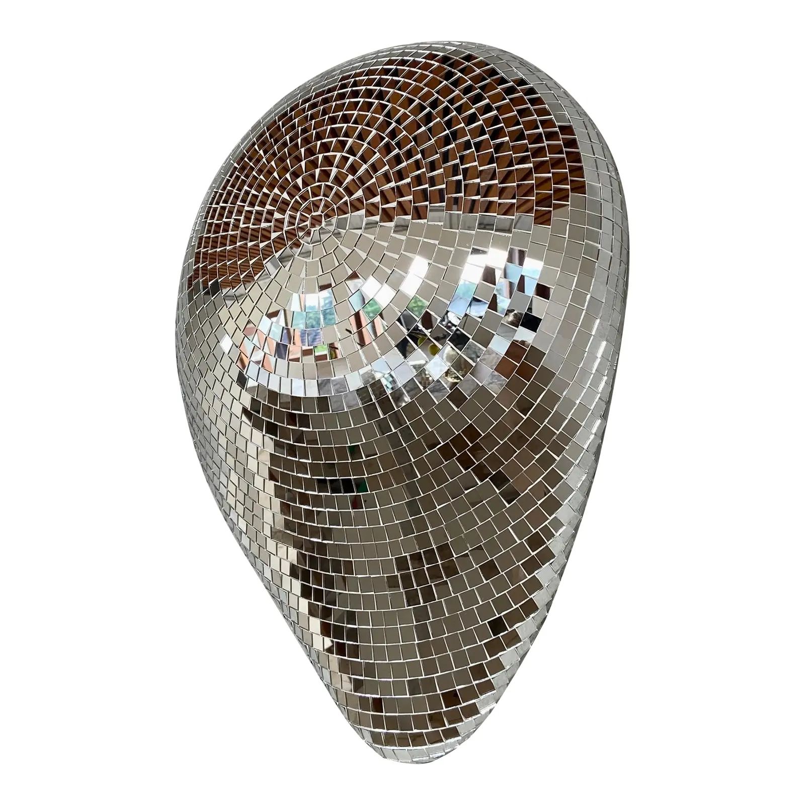 Contemporary Melted Disco Ball Glass Mosaic Sculpture | Chairish