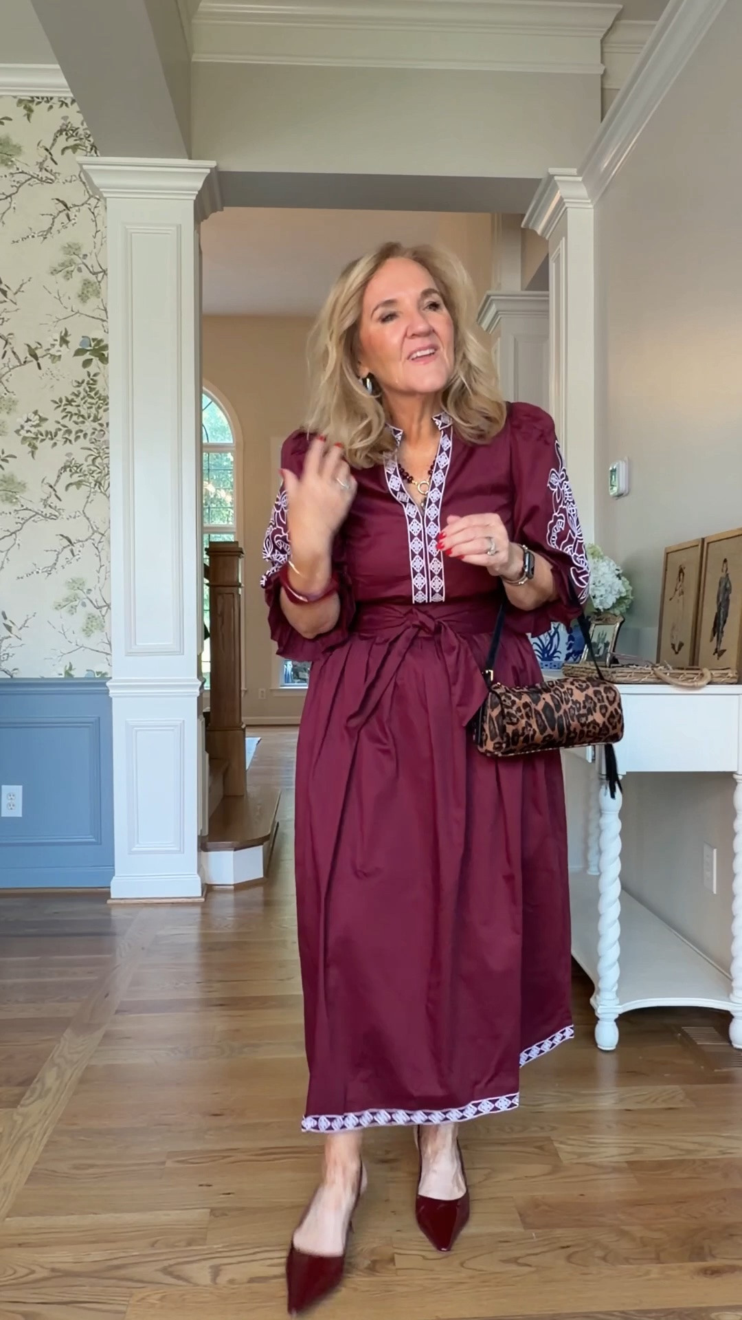 New at Avara!  15% off 1 order with code NANETTE15
Burgandy dress with embroidery size medium. I’d size up if you have a larger chest 
Gorgeous faux suede top size med 
Fall dresses all size medium 
Bag & shoes are Avara too 
Jeans size 29 

Fall outfit fall top faux suede
Fall wedding guest dress 

#LTKOver40 #LTKSeasonal #LTKootd

#LTKOver40 #LTKSeasonal #LTKPetite

#LTKWedding