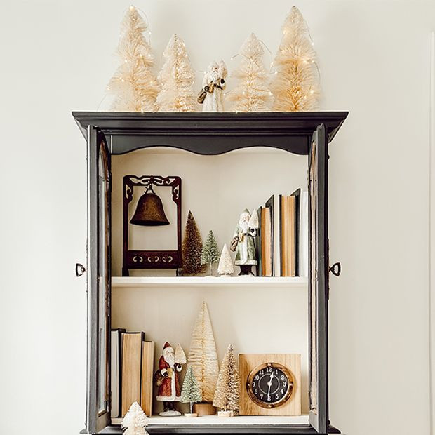 Vintage Style Sparkle Santa Figurine Set of 3 | Antique Farm House