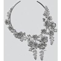 Zara - Contrasting Floral Metallic Choker Necklace - Silver - M - Woman | Zara US