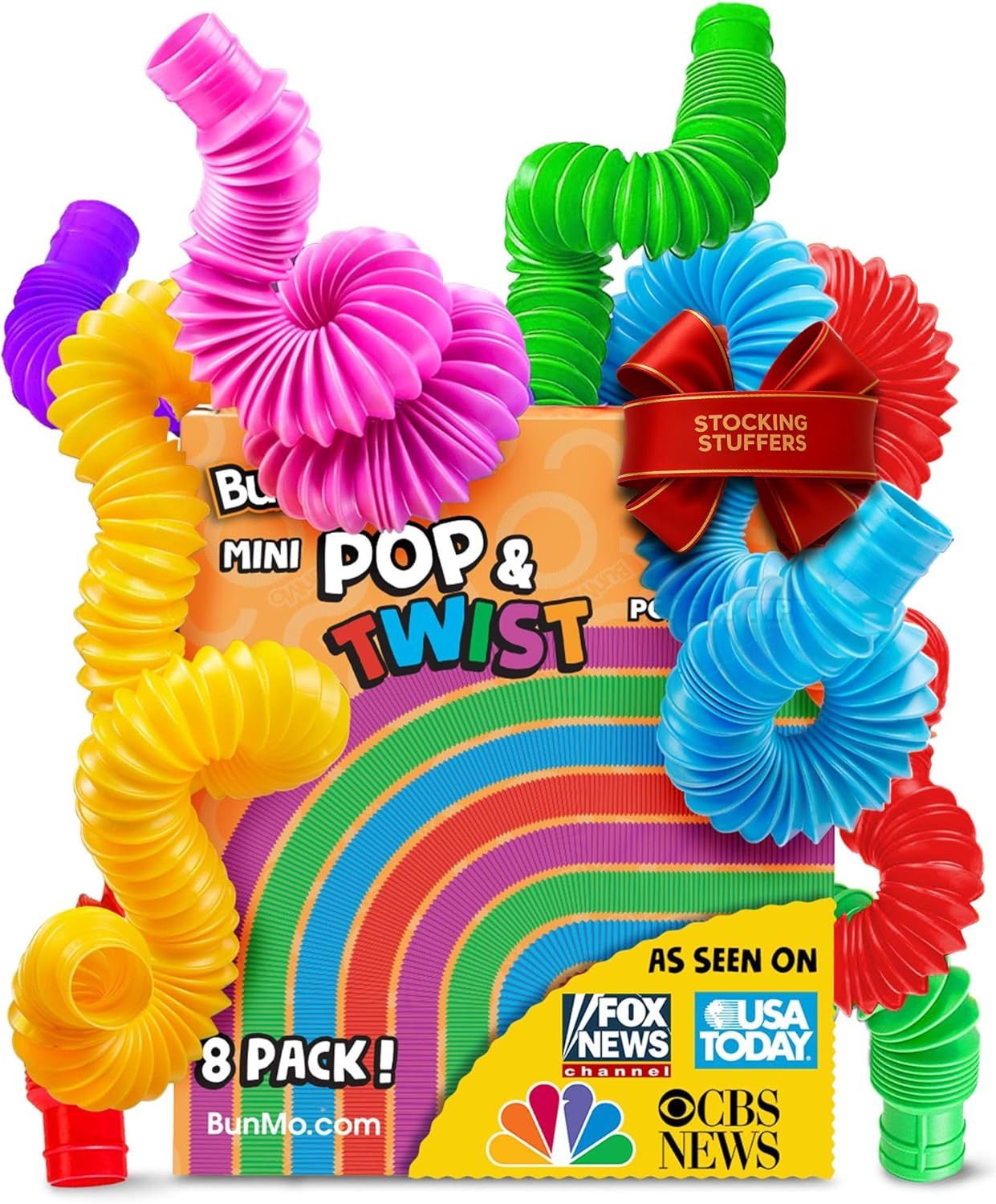 BUNMO Stocking Stuffers for Kids - Pop Tubes - Sensory Toys - Toddler Toys - Imaginative Play & S... | Amazon (US)