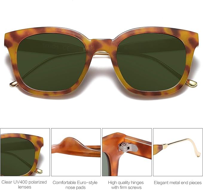 SOJOS Classic Square Polarized Sunglasses Unisex UV400 Mirrored Glasses SJ2050 | Amazon (US)