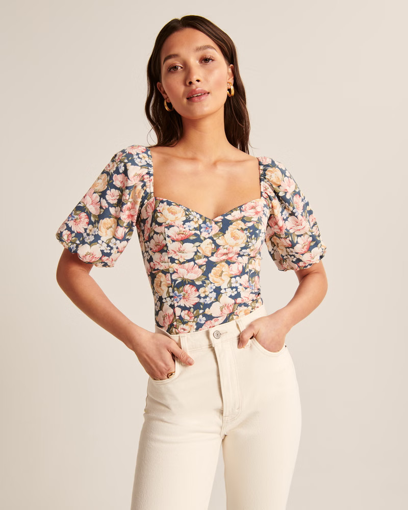Corset Puff Sleeve Top | Abercrombie & Fitch (US)
