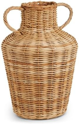 RAZ Imports Wicker Ginger Jar Vase with Handles, 14-Inch, Rattan, Natural | Amazon (US)