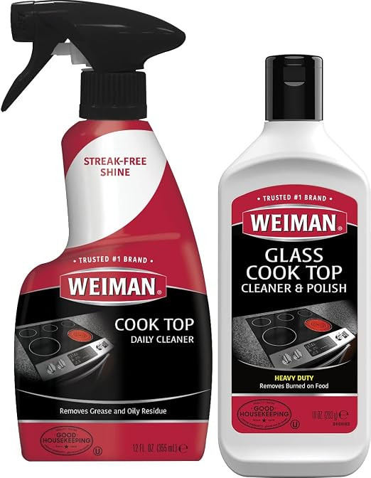 Weiman Ceramic and Glass Cooktop - 10 Ounce - Stove Top Daily Cleaner Kit - 12 Ounce - Glass Indu... | Amazon (US)