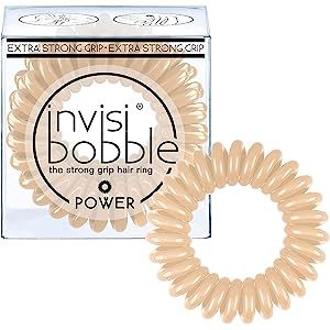 invisibobble Power Traceless Spiral Hair Ties - Pack of 3, To Be or Nude To Be - Strong Elastic Grip | Amazon (US)