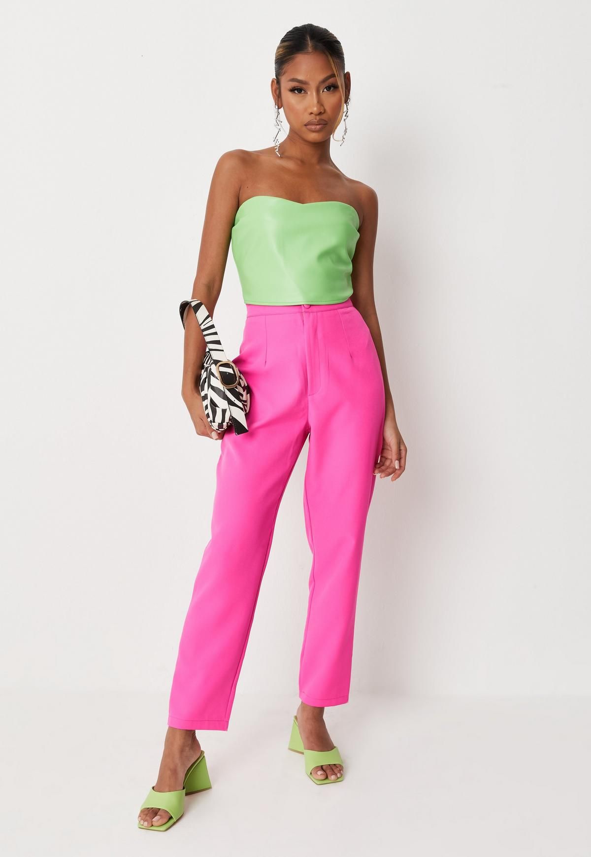 Neon Pink Co Ord Cigarette Pants | Missguided (US & CA)