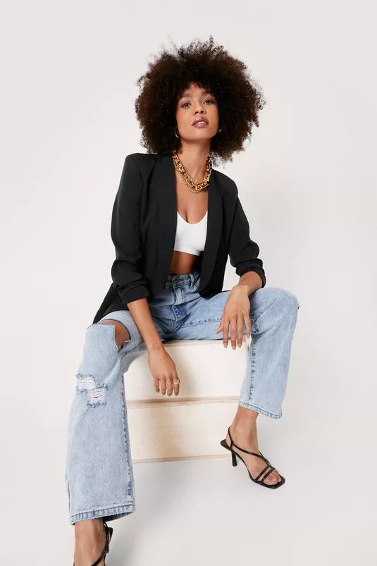Tailored Button Down Long Sleeve Blazer | Nasty Gal (US)