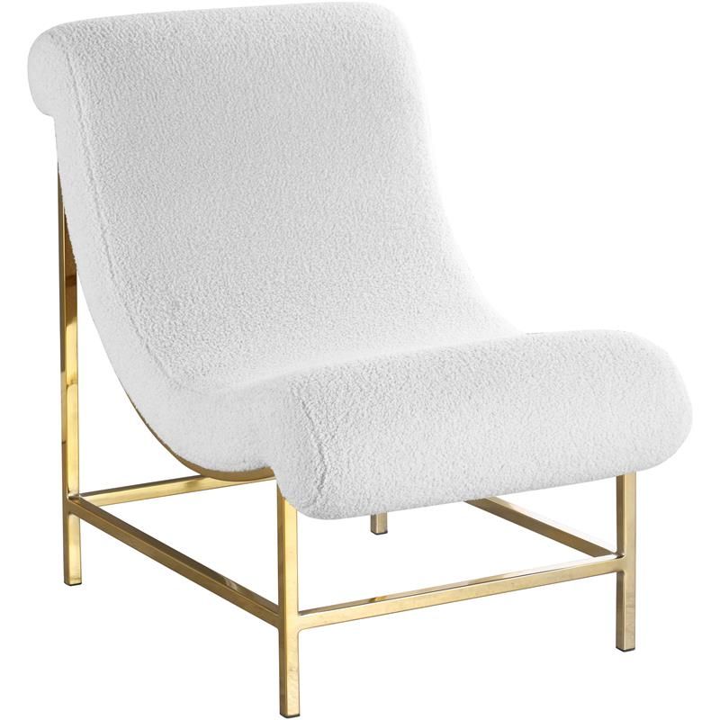 Meridian Furniture Nube Faux Sheepskin Fur Accent Chair | Walmart (US)