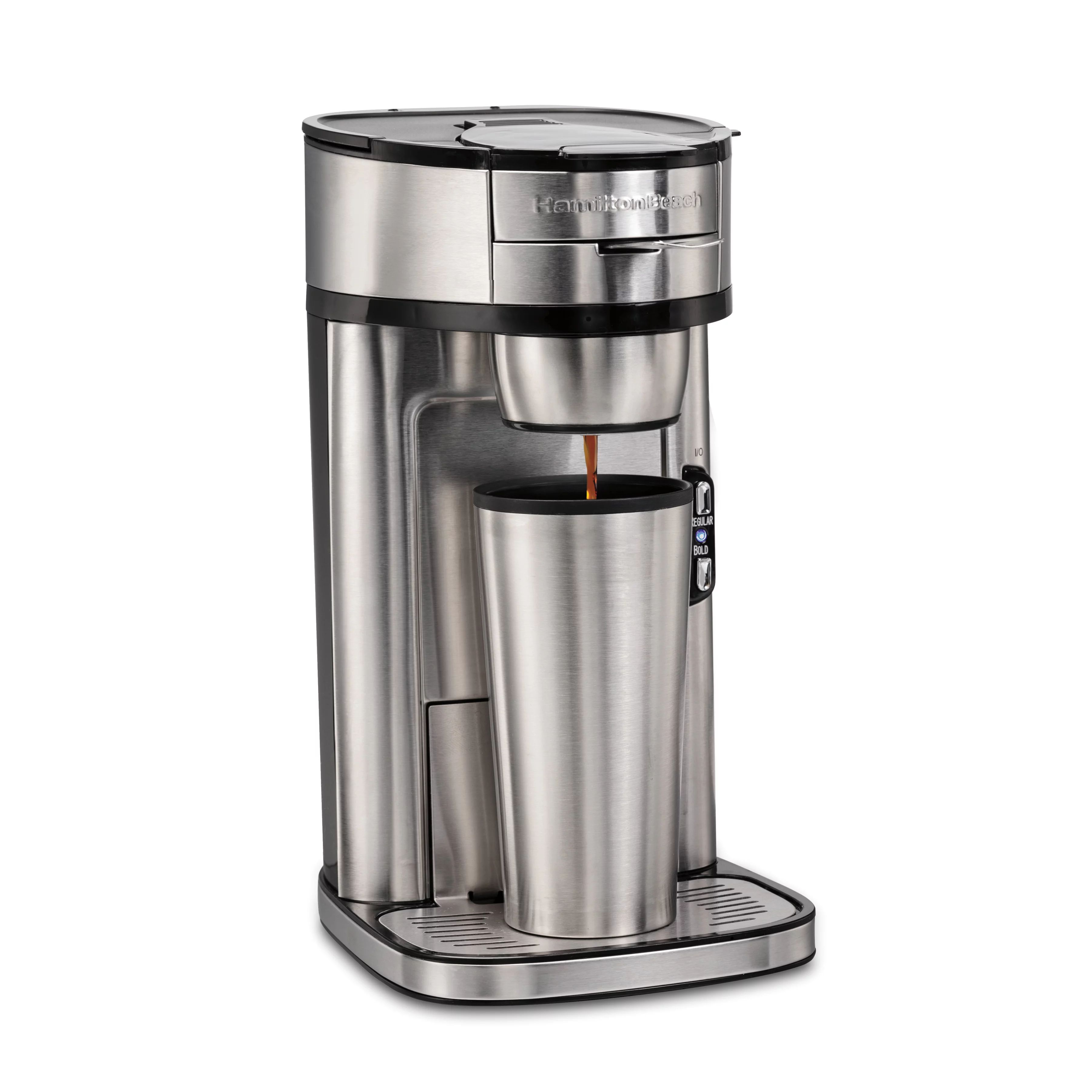 Hamilton Beach The Scoop Single-Serve Coffee Maker, 14 oz., Stainless Steel, Model 47550 | Walmart (US)