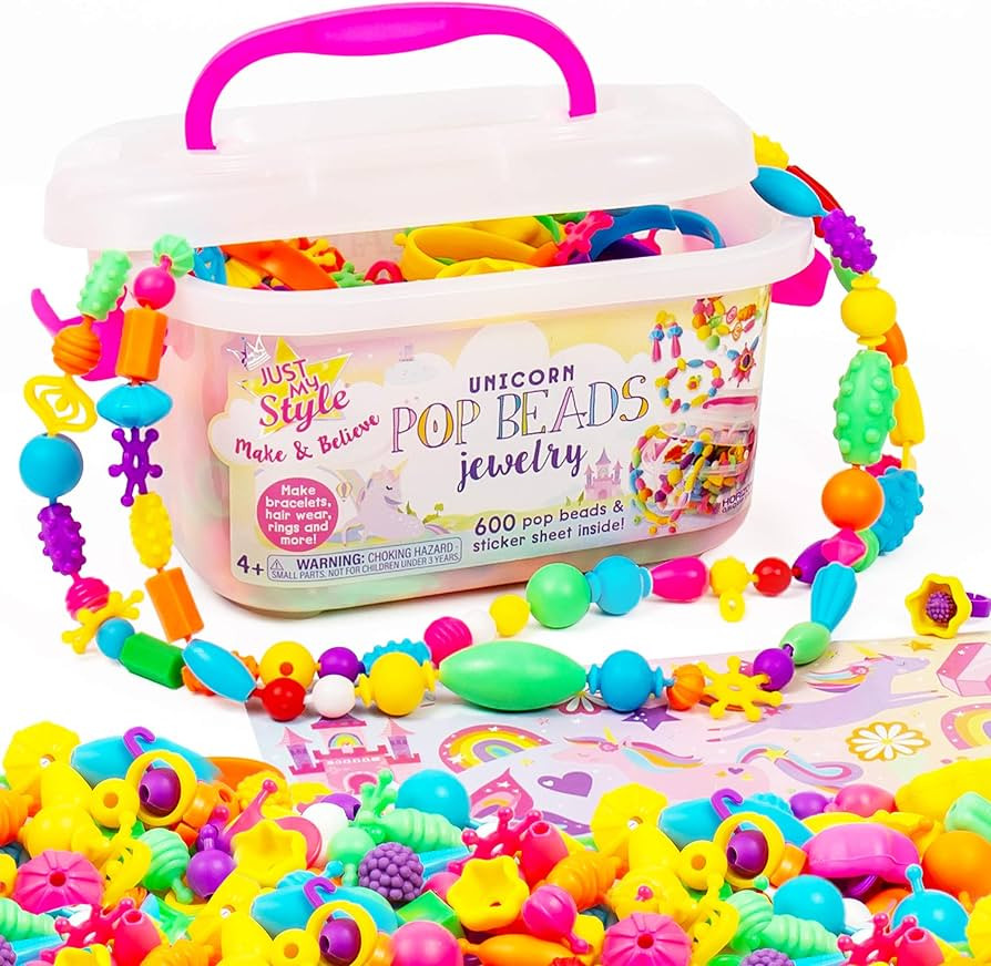 Just My Style Make & Believe Unicorn Pop Beads, 500+ Snap-Together, DIY, Bead Kit for Girls, Jewe... | Amazon (US)