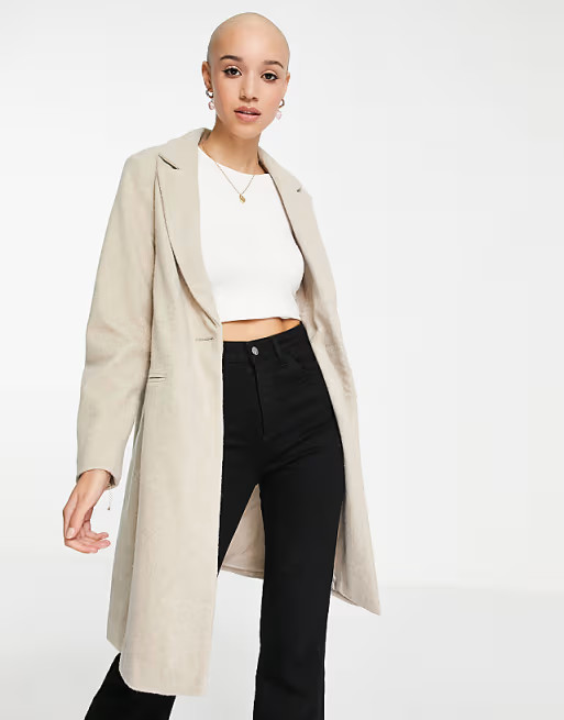 New Look tailored coat in oatmeal | ASOS (Global)