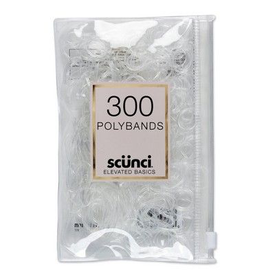 scunci Mixed Size Polybands in Zippered Pouch Clear - 300pc | Target