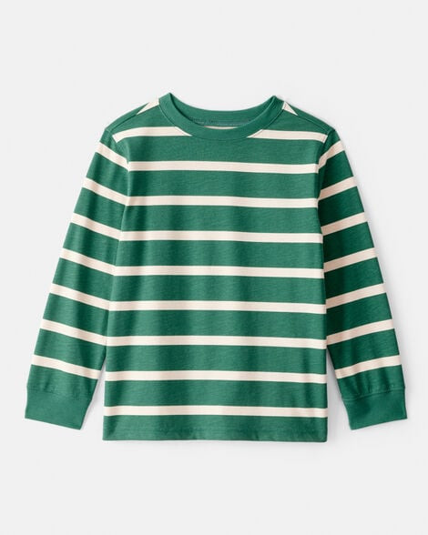 Boys Striped Long-Sleeve Tee - Green | Carter's Inc