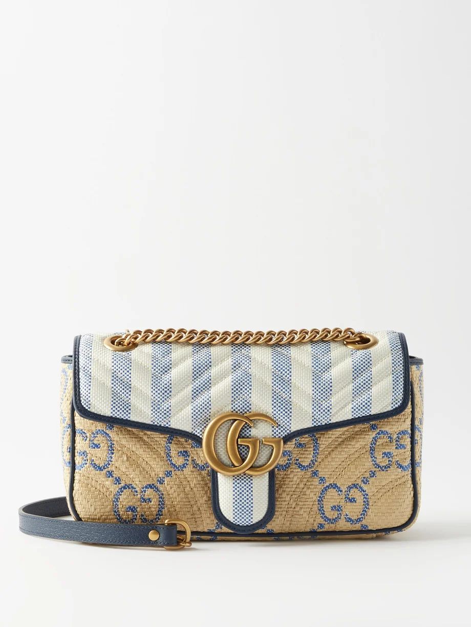 GG Marmont 2.0 faux-raffia shoulder bag | Gucci | Matches (US)