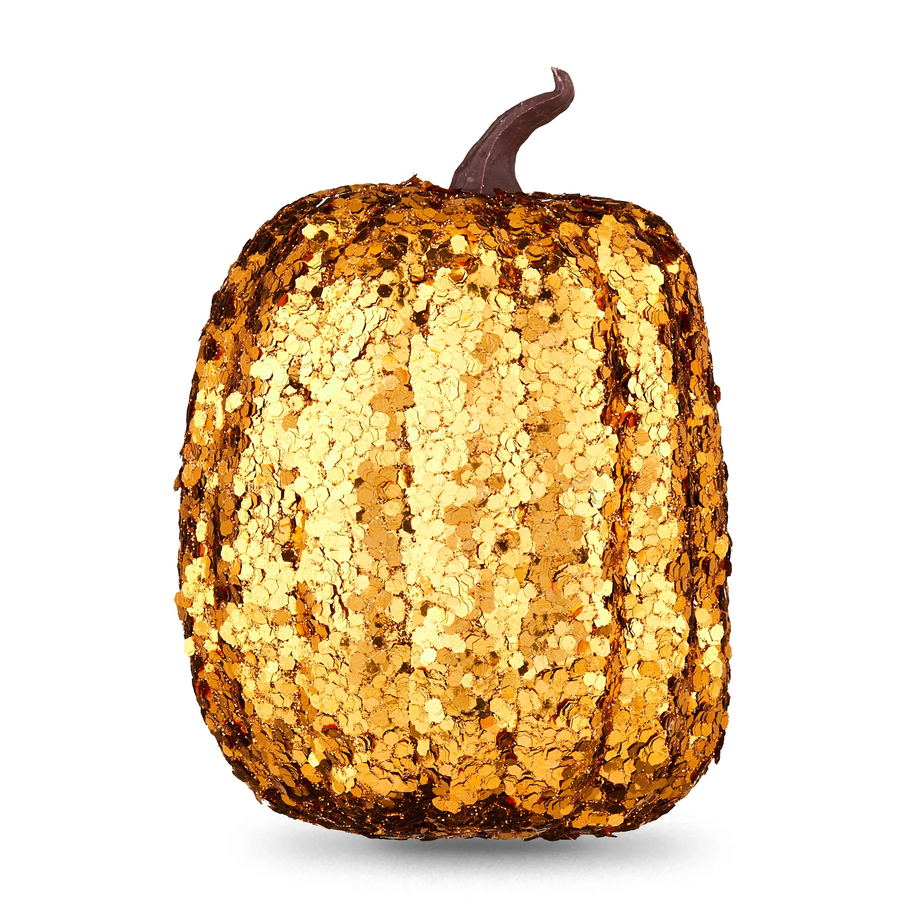 3.5 inch Fall Harvest Orange Sequin Mini Foam Pumpkin Decoration, Way to Celebrate (Total 3.5 in ... | Walmart (US)