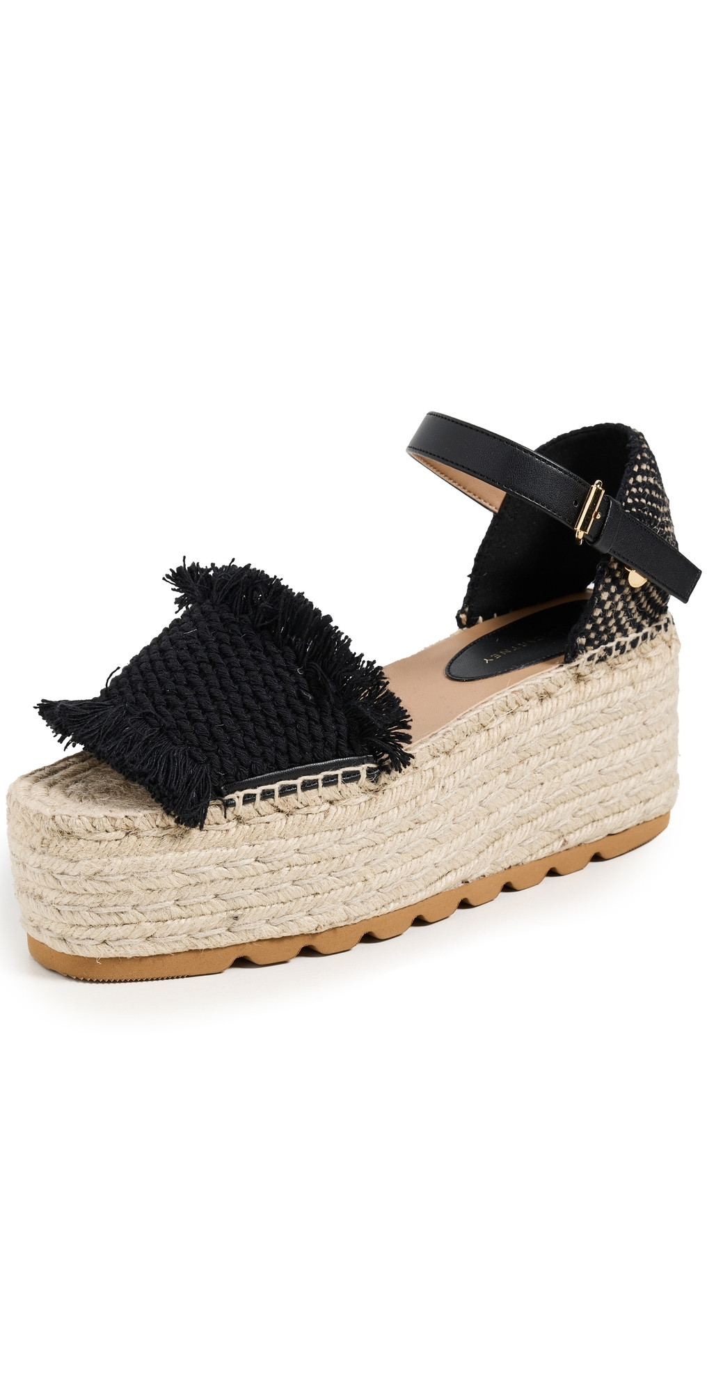 Stella McCartney Gaia Jacquard Webbing And Alter Mat Espadrilles Black 37 | Shopbop