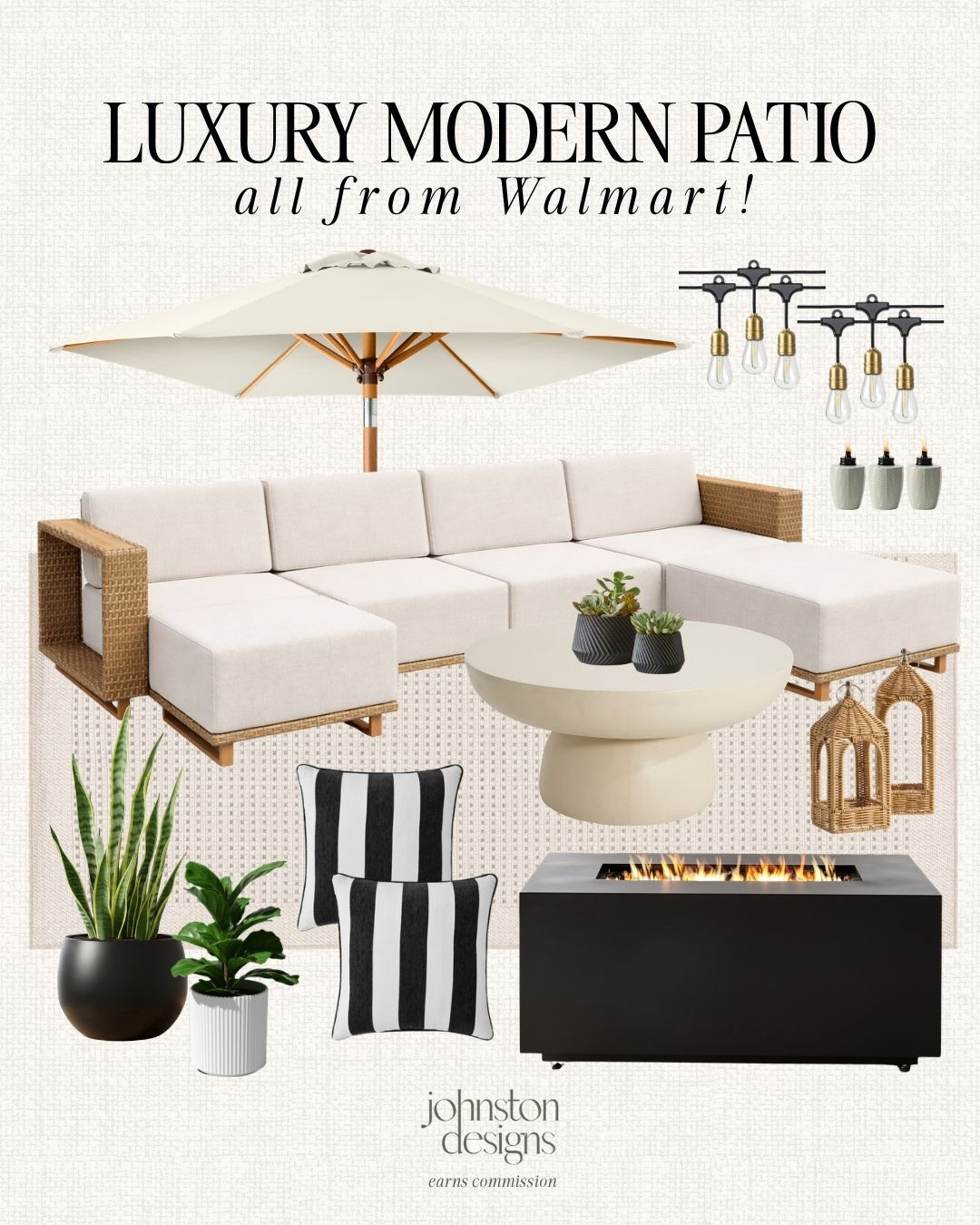 Luxury modern patio finds from Walmart with elevated pieces for a chic outdoor setup. 🌿

Walmart patio furniture, luxury patio walmart, modern outdoor furniture, walmart outdoor finds, outdoor sectional sofa, patio coffee table, patio fire table, outdoor umbrella, patio string lights, outdoor lantern decor, black and white outdoor pillows, modern patio decor, backyard makeover, outdoor living ideas, deck furniture, affordable luxury patio, neutral outdoor furniture, patio entertaining space, walmart home finds, summer patio refresh. 

 #LTKSeasonal #LTKHome