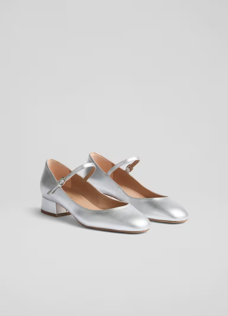 Beatrix Metallic Leather Low Block Mary Jane | L.K. Bennett (UK)