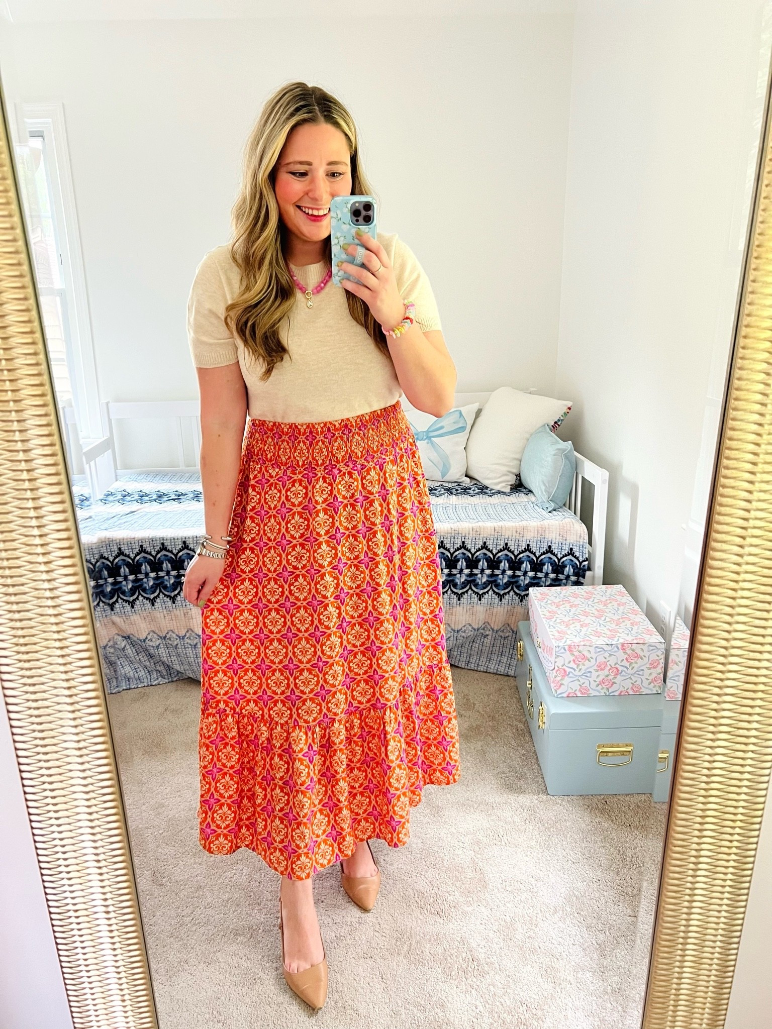 Summer Work Outfit || Workwear || Printed Maxi Skirt

#LTKootd #LTKWorkwear
