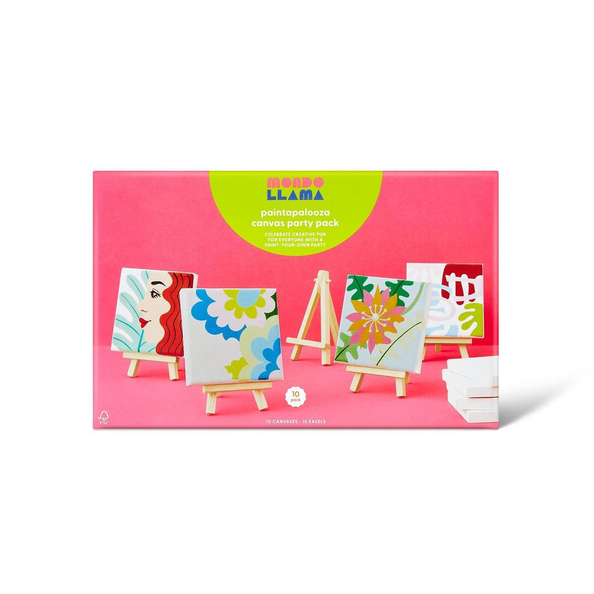 10pk Paintapalooza Stretched Canvas Party Pack - Mondo Llama™ | Target