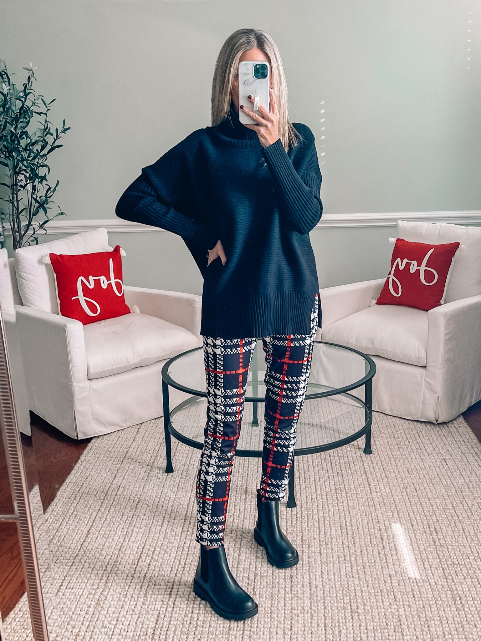 ⭐️ AMAZON CHRISTMAS OUTFIT ⭐️ 
Lug boots over 50% off! 
Holiday outfit 
Amazon outfit idea 
Christmas dress 
Christmas leggings 
Christmas plaid pants 
Tunic sweater 

#LTKHoliday #LTKSeasonal #LTKunder50