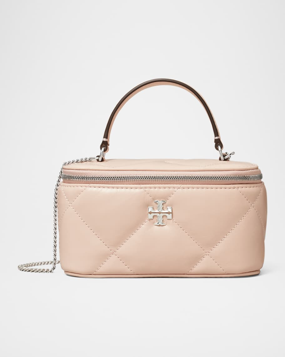 Tory Burch Kira Quilted Leather Vanity Top-Handle Bag | Neiman Marcus
