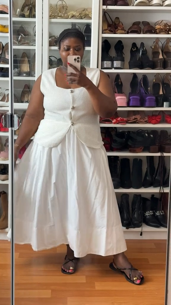 Summer capsule featuring a white midi skirt and how to style it multiple ways 

#LTKStyleTip #LTKSummerEdit #LTKOver40