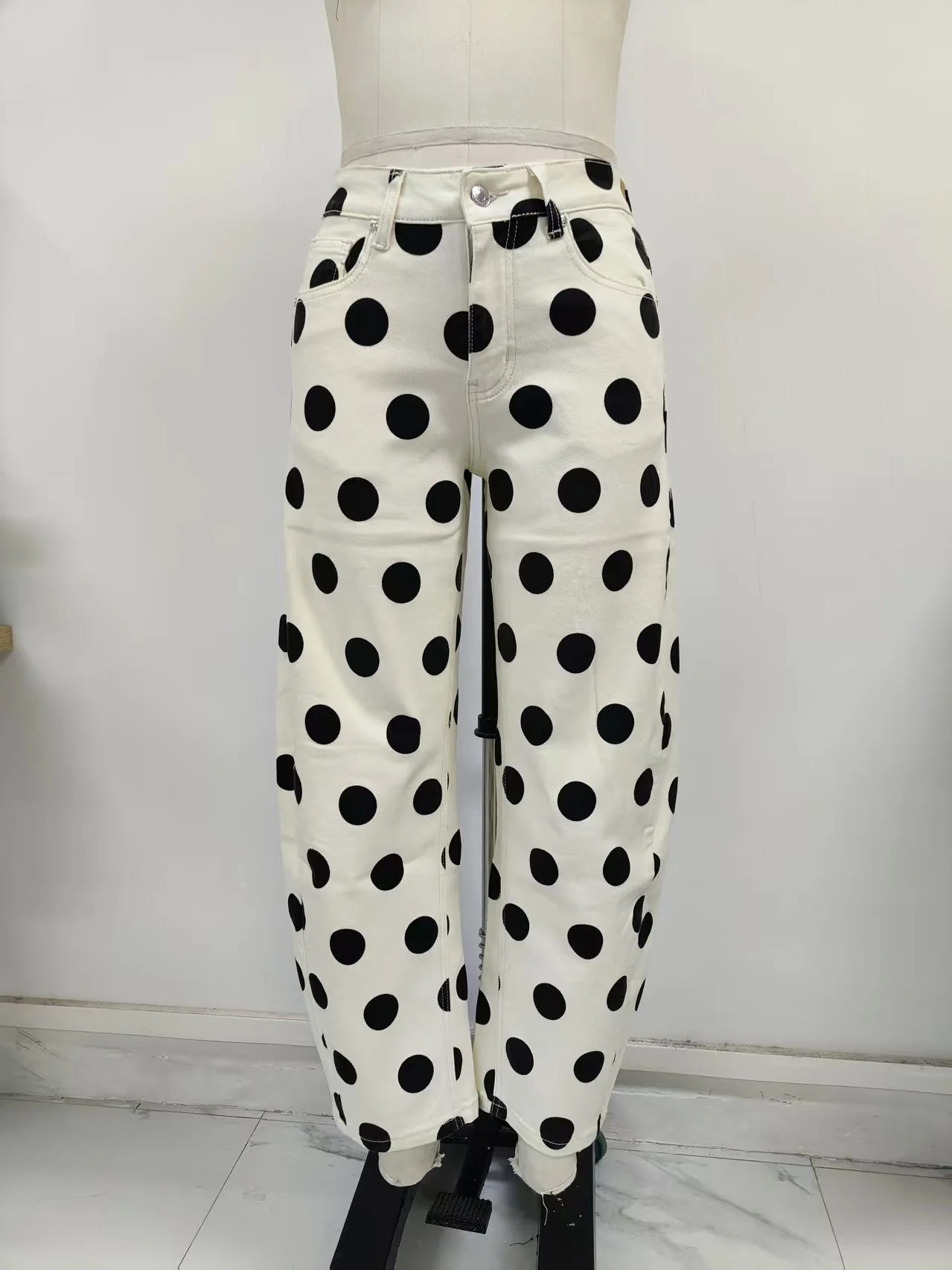Bold Ivory Polka Dot Barrel Pants PRE ORDER | Poppy & Pine