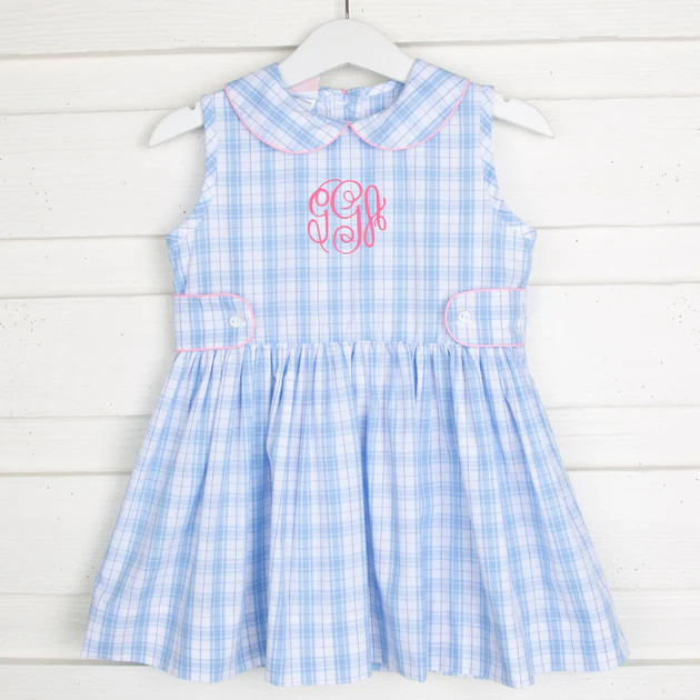 Light Blue Plaid Collared Jumper | Classic Whimsy