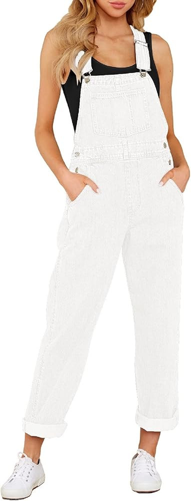 GRAPENT Overalls for Women Loose Fit Jean Denim Bib Jumpsuit Stretch Overall Pants | Amazon (US)