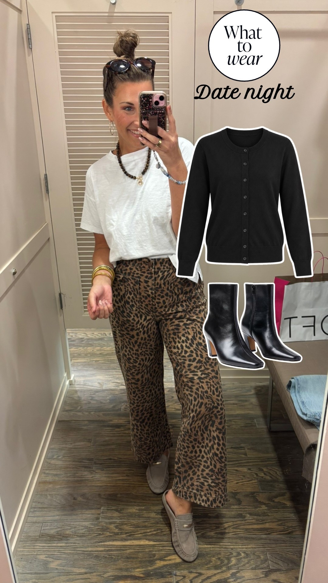 Date night outfit idea!!🖤 Leopard pants with a black cardigan + boots is SO cute for fall!!!

#LTKootd #LTKSaleAlert #LTKSeasonal