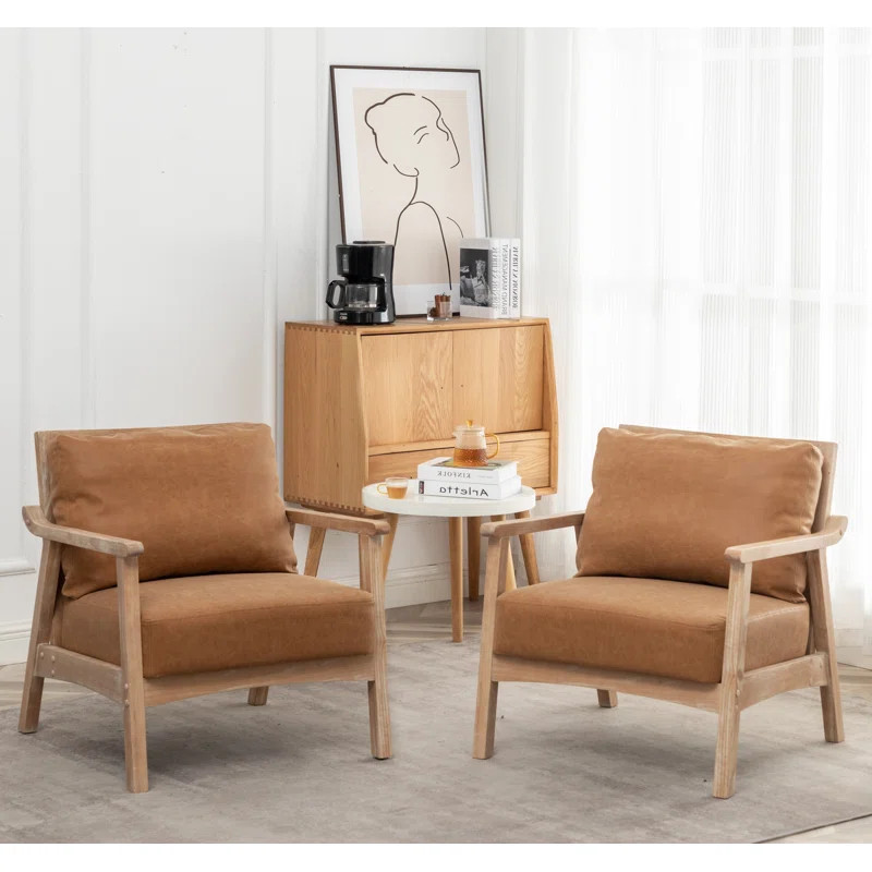 Marnisha Vegan Leather Armchair (Set of 2) | Wayfair North America