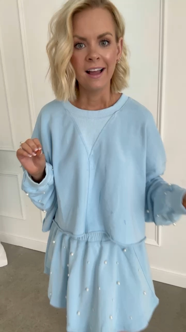 Cute and comfy pearl skort + sweatshirt set! Runs big so size down! 

#LTKstyletip #LTKfindsunder100