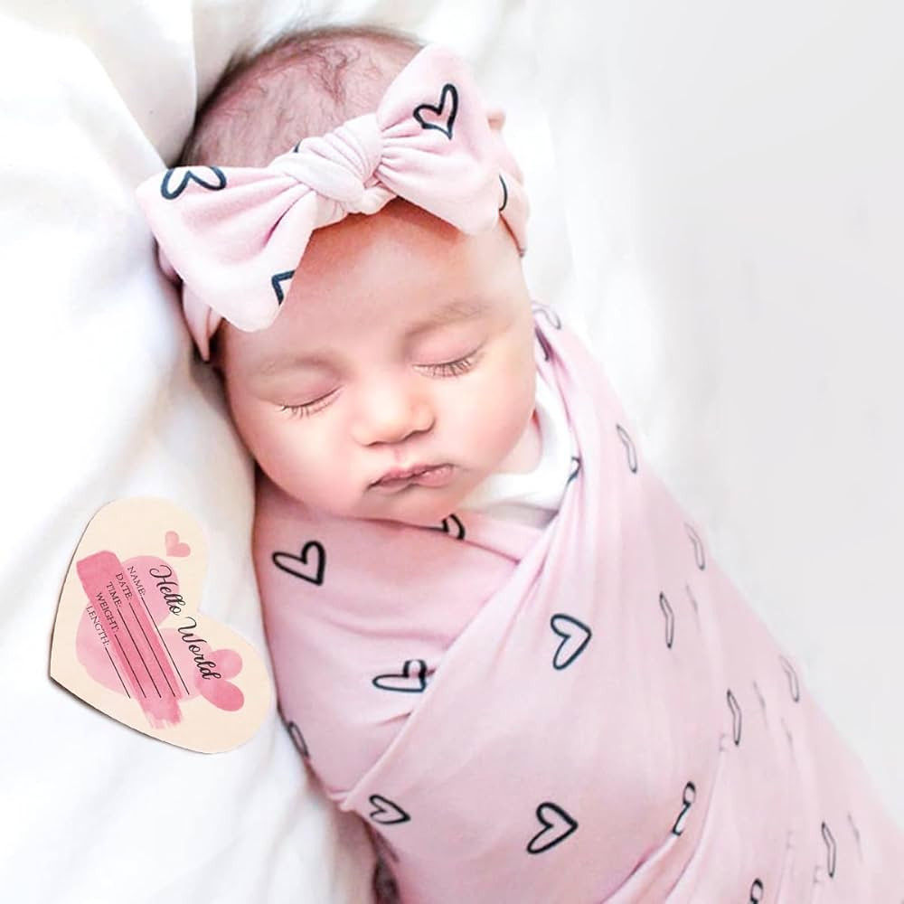 Baby Swaddle Blanket and Headband Set, Newborn Receiving Blanket Swaddle Wrap for Girls and Boys,... | Amazon (US)