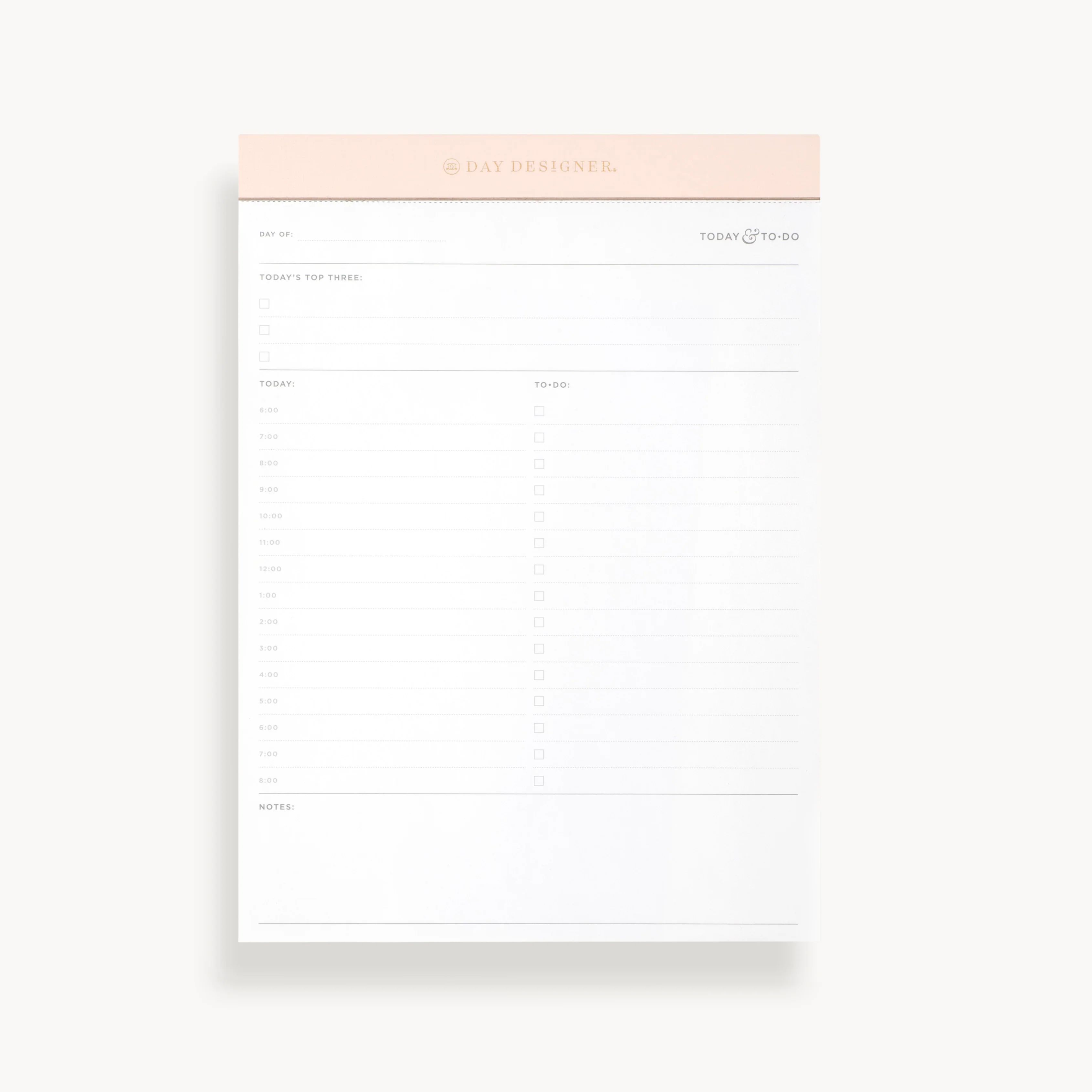 Daily Desktop Planner Pad: Blush | Day Designer