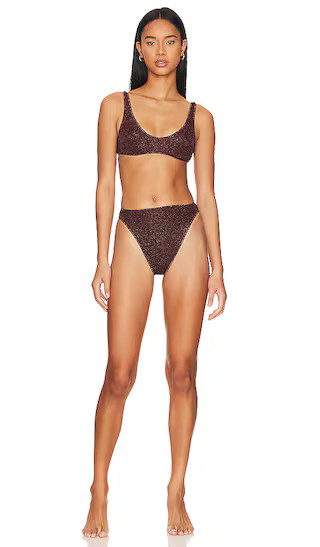 Lumiere Sporty 90's Bikini Set in Chocolate | Revolve Clothing (Global)