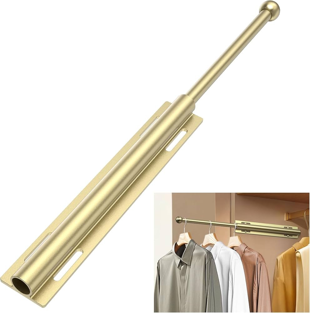 Valet Rod for Closet Pull Out, Retractable Slide Out Valet Rod Closet Organization, 12" Aluminum ... | Amazon (US)