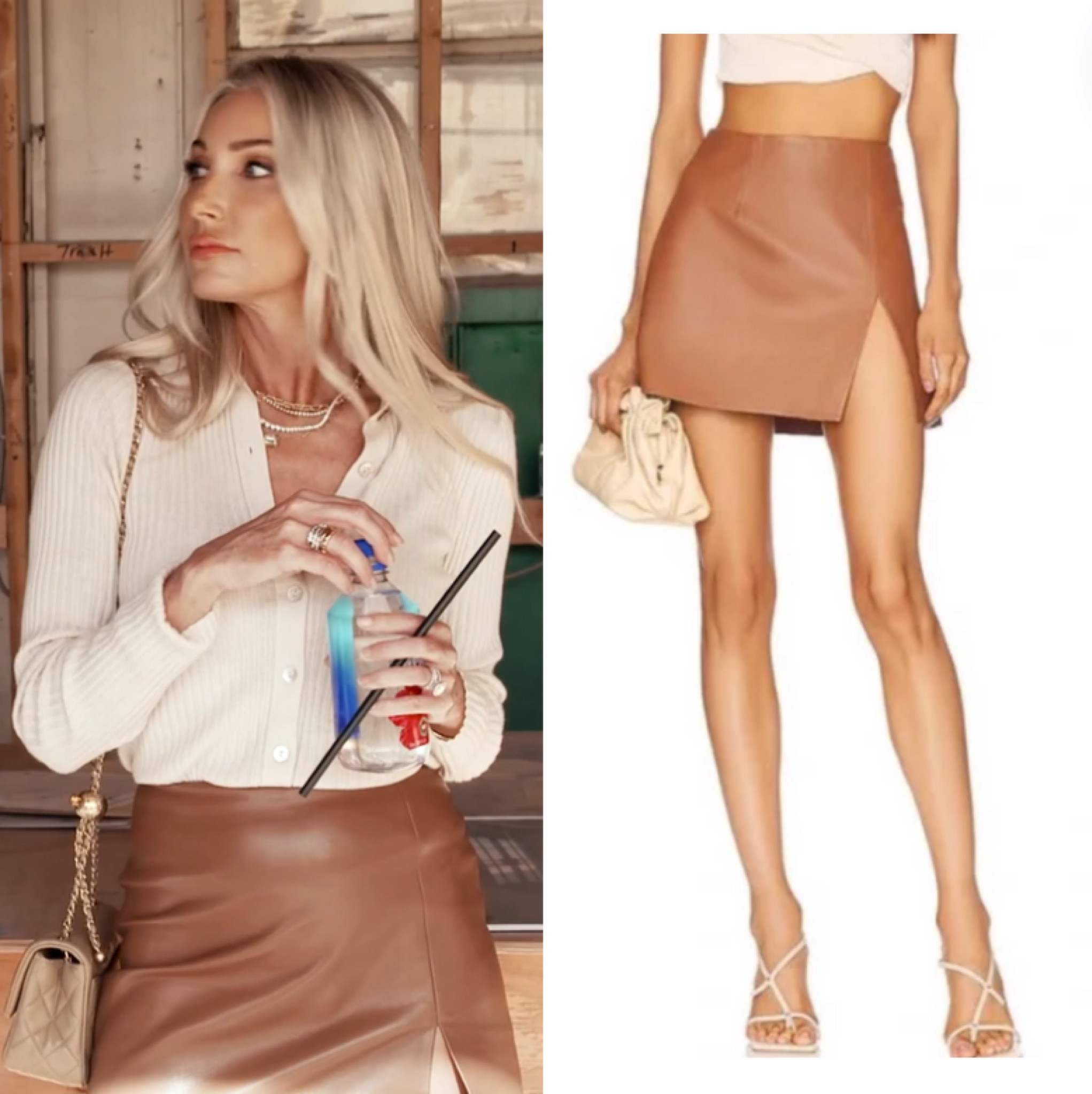 Heather Altman’s Tan Leather Mini Skirt