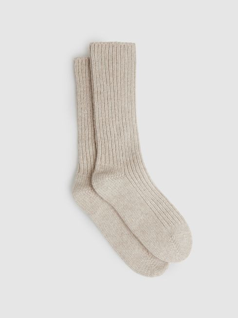 Wool Blend Ribbed Socks | Reiss UK