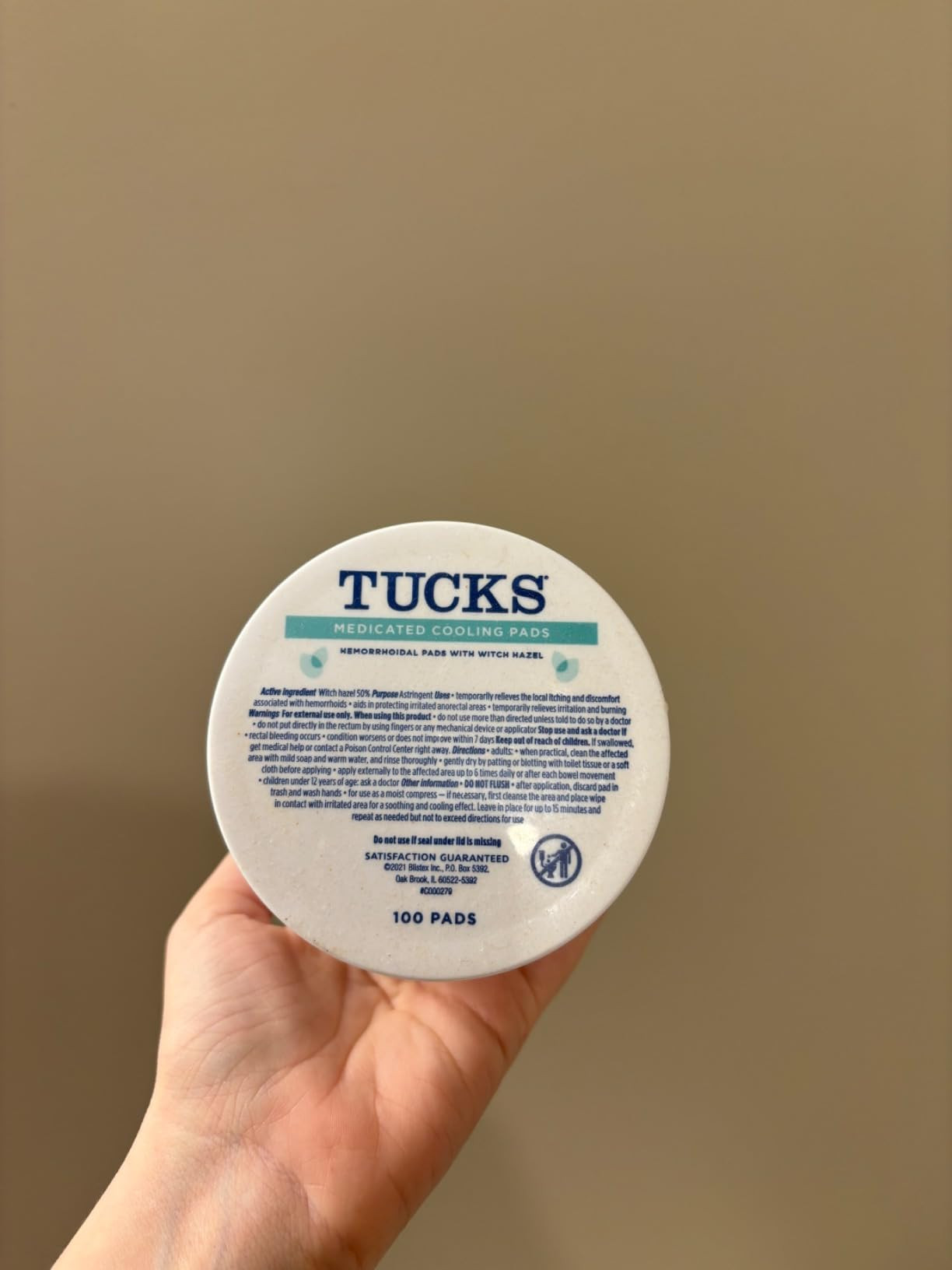 TUCKS Medicated Cooling Pads, 100 Count – Pads with Witch Hazel, Cleanses Sensitive Areas, Prot... | Amazon (US)