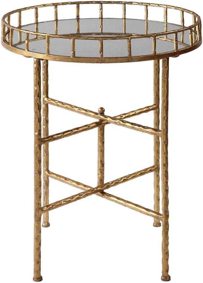 Diva At Home 25.75" Tilly Bright Gold Accent Table | Amazon (US)