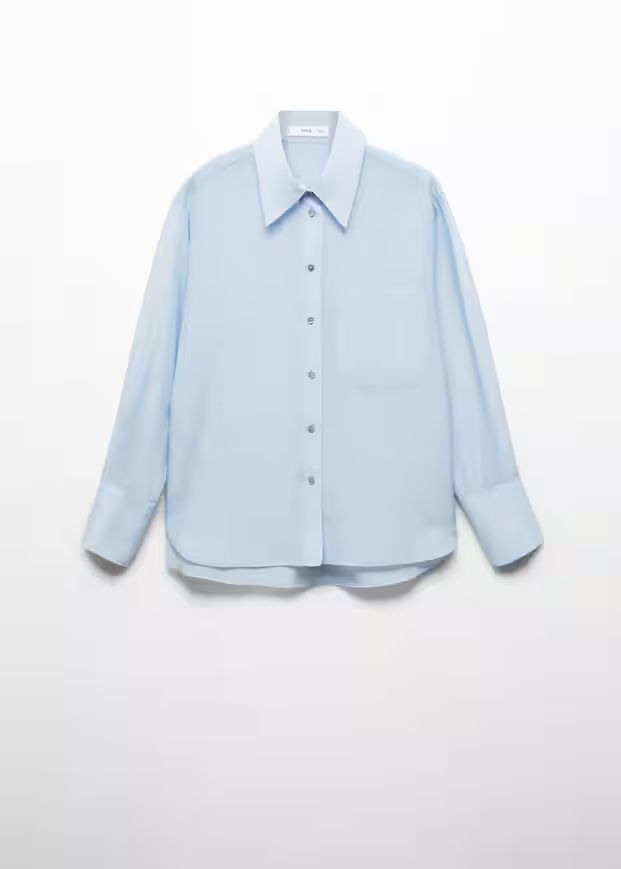 oversized silk cotton shirt -  Women | Mango United Kingdom | MANGO (UK)