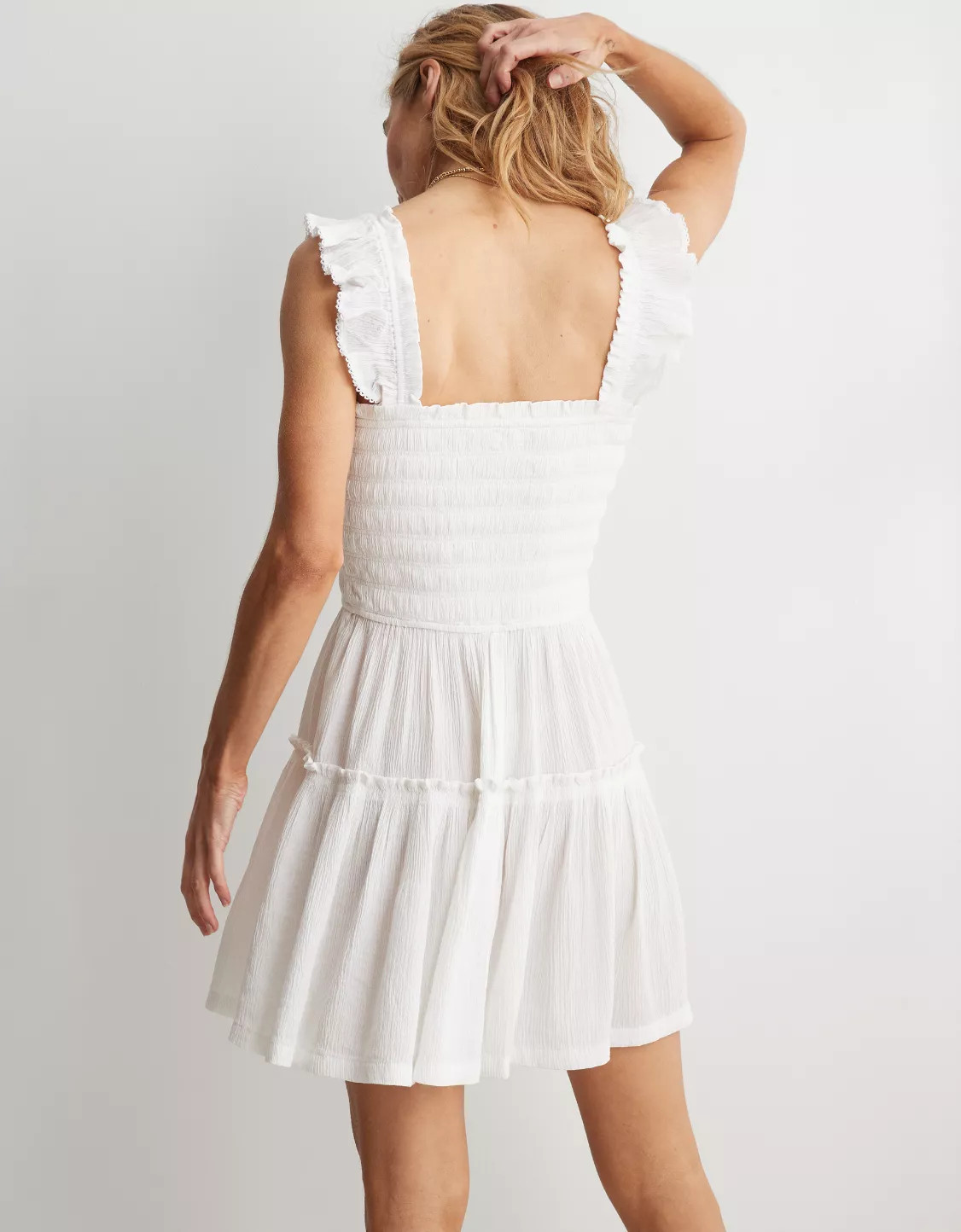 Aerie Flirty Shoulder Summer Mini Dress | Aerie
